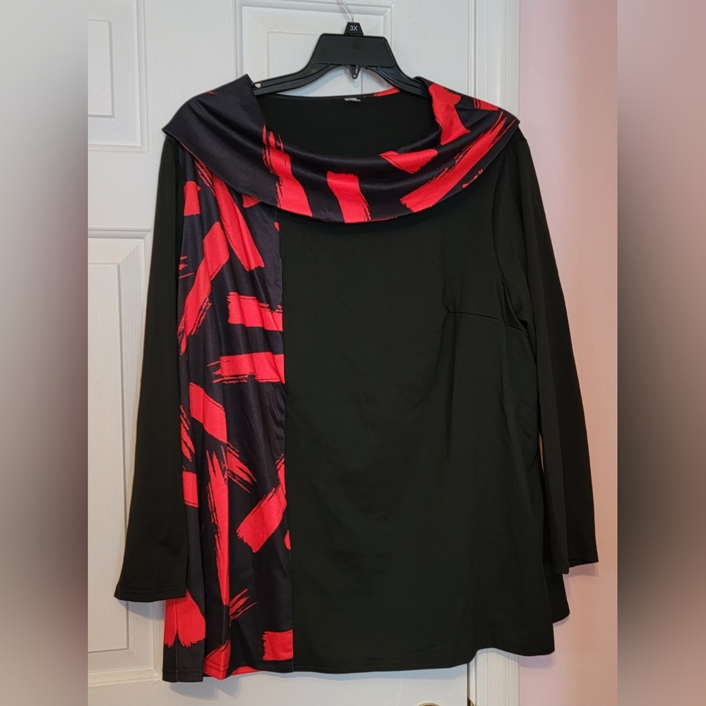 ROSEWE womens 3XL blouse, long sleeve, Asymmetrical design, NWOT